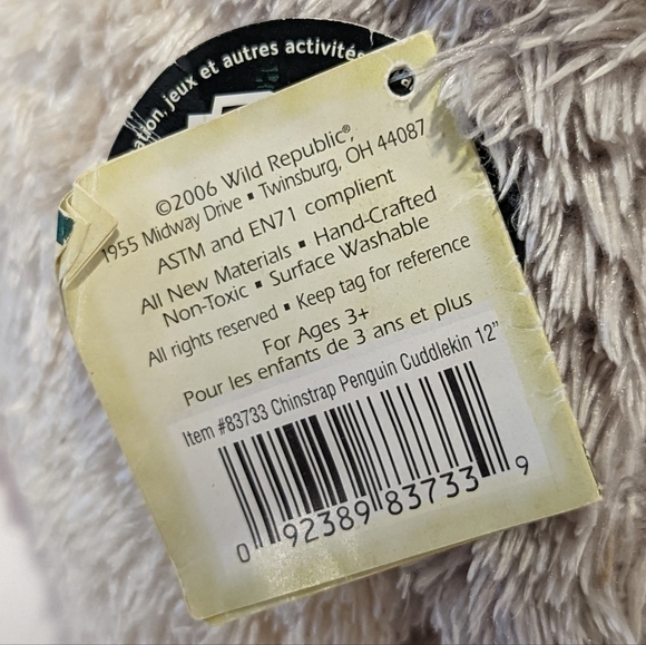 WILD Republic grey chinstrap penguin 10” - Picture 8 of 10